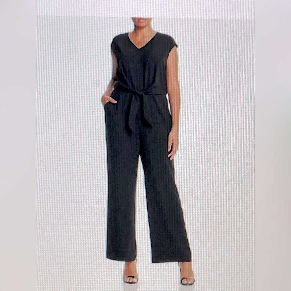 Vince Camuto black tie front jumpsuit 3X